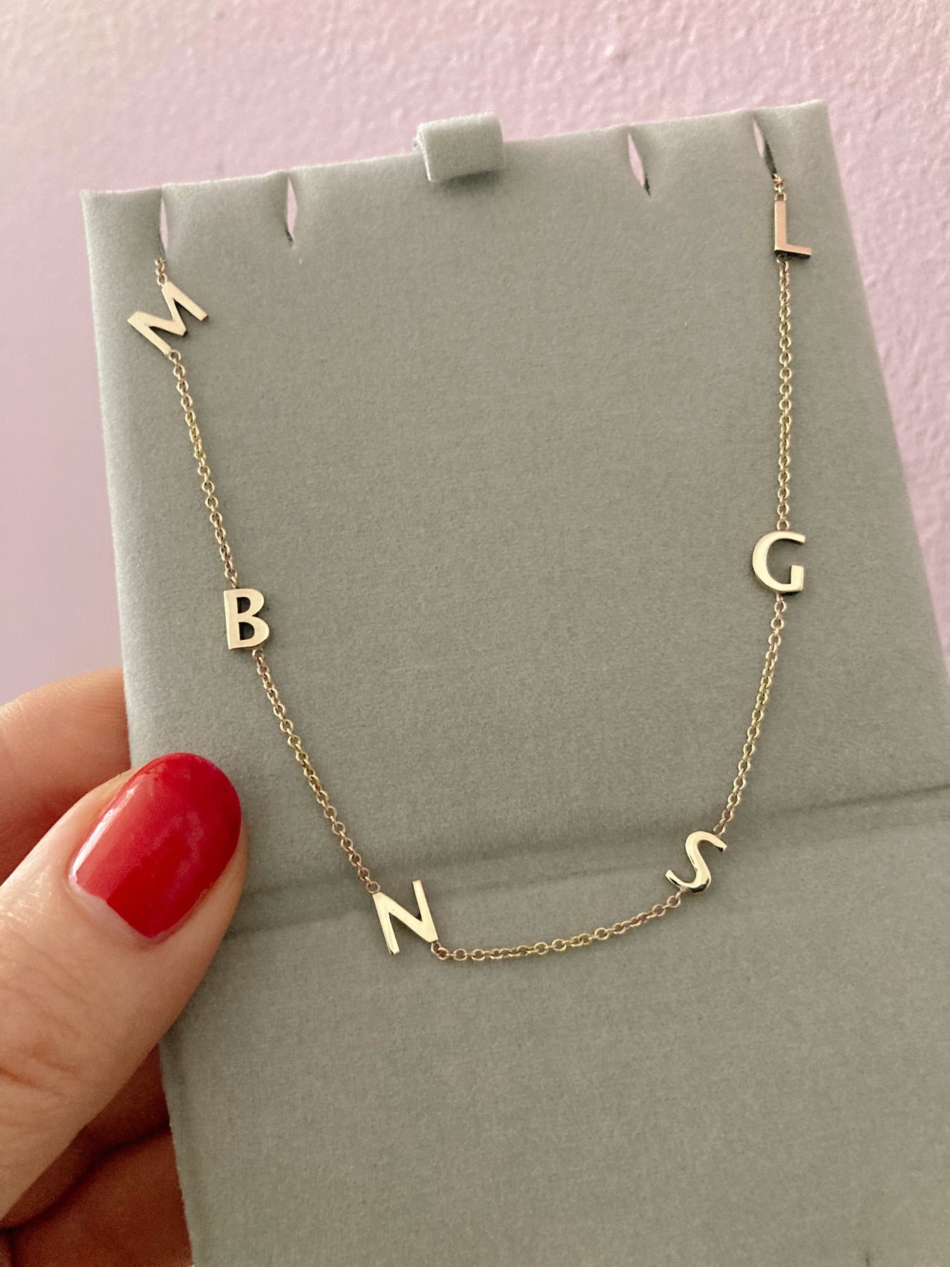 Oversized Sideways Initial Necklace- Gold and Silver – pompomz